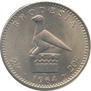 2 Shillings / 20 Cents - Elizabeth II 2nd portrait, Zimbabwe, 1964 reverse image