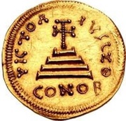 1 Solidus In the name of Heraclius and Heraclius Constantine; Cross with flat ends; equal busts with broken legend reverse image