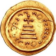 1 Solidus In the name of Heraclius and Heraclius Constantine; Cross with round ends reverse image