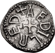 Sceat - Eanbald I with king Æthelred I reverse image