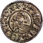 1 Penny In the name of Aethelred; Crux type, bust left obverse image