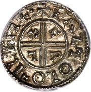 1 Penny In the name of Aethelred; Crux type, bust left reverse image