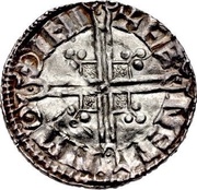 1 Penny In the name of Aethelred; Helmet type reverse image