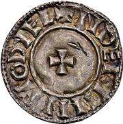 1 Penny In the name of Aethelred; Small cross reverse image