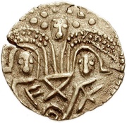 Thrymsa 'Two emperors' type, British Isles and Frisia, 655-675 reverse image