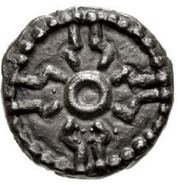 Sceat 'Stepped cross'; Type 53 reverse image