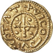 Solidus Imitation in the name of Charles the Bald; bust to left reverse image