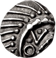 Sceat Porcupine, stepped cross - Series E, type 53 obverse image