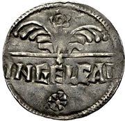 Penny - Anlaf Guthfrithsson Flower type, British Isles and Frisia, 939-941 reverse image