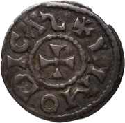 Obol - Pepin II Limoges mint; two crosses reverse image