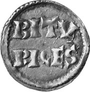 Denier - Pepin II Bourges mint; bust, Carolingian Empire, 840-852 reverse image
