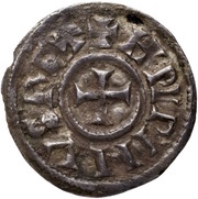 Denier - Pepin II Limoges mint; two crosses obverse image