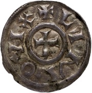 Denier - Pepin II Limoges mint; two crosses, Carolingian Empire, 845-848 reverse image