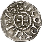Obol - Rudolf III Lyon mint; temple obverse image
