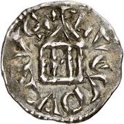 Obol - Rudolf III Lyon mint; temple reverse image