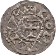 Denier - Rudolph III Lyon mint; temple obverse image