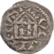 Denier - Rudolph III Lyon mint; temple reverse image