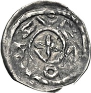 Obol - Otto I / Otto II as emperors; Verona mint, Carolingian Empire, 962-983 reverse image