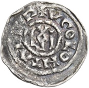 Denier - Hugh of Arles and Lothair II Pavia mint obverse image