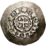Denier - Otto I / Otto II as emperors; temple obverse image