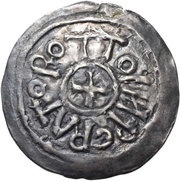 Denier - Otto III as emperor; Verona mint obverse image