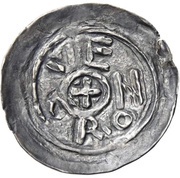 Denier - Otto III as emperor; Verona mint, Carolingian Empire, 996-1002 reverse image