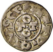 Denier - Otto III as emperor; Pavia mint obverse image
