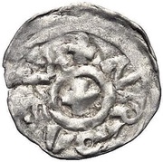 Denier - Henry II as emperor; Verona mint, Carolingian Empire, 1014-1024 reverse image