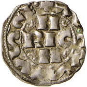 Denier - Henry III / Henry IV / Henry V as emperors; Pavia mint; PAPAI obverse image