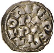 Denier - Henry III / Henry IV / Henry V as emperors; Pavia mint; PAPAI, Carolingian Empire, 1039-1160 reverse image