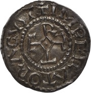 Denier - Charles III Saint Gaugericus monastery of Cambrai obverse image