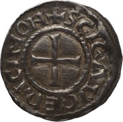 Denier - Charles III Saint Gaugericus monastery of Cambrai, Carolingian Empire, 882-887 reverse image