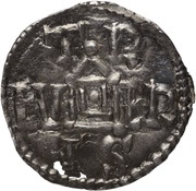 Denier - Louis IV the Child Trier mint; temple, Carolingian Empire, 900-911 reverse image