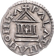 Denier - Lothair I Palace mint; temple, Carolingian Empire, 840-850 reverse image