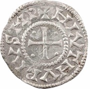 Denier - Lothair I Metz mint; temple obverse image