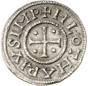 Denier - Lothair I Verdun mint; temple obverse image