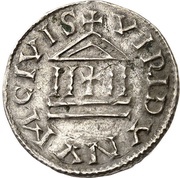 Denier - Lothair I Verdun mint; temple, Carolingian Empire, 840-850 reverse image