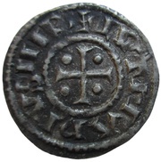 Denier - Lothair I Temple; Christian legend obverse image