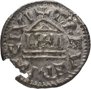 Denier - Lothair I Trier mint; temple, Carolingian Empire, 840-850 reverse image