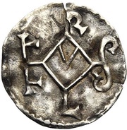 Obol - Charlemagne Melle mint; monogram obverse image