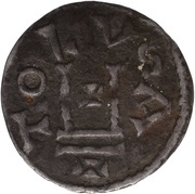 Obol - Louis I Toulouse mint; City gate, Carolingian Empire, 814-818 reverse image