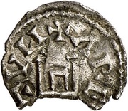 Obol - Louis I Arles mint; City gate, Carolingian Empire, 814-818 reverse image