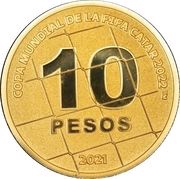 10 Pesos FIFA World Cup Qatar 2022, Argentina, 2021 reverse image