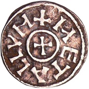 Obol - Louis I Melle mint; crosses, Carolingian Empire, 818-823 reverse image