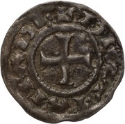 Obol - Louis I Christian legend; crosses, Carolingian Empire, 823 reverse image