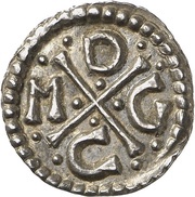 Denier - Charlemagne Mainz mint; K Rx F, Carolingian Empire, 768-771 reverse image