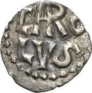 Denier - Charlemagne Paris mint; anchored cross obverse image