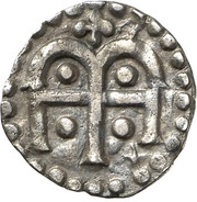 Denier - Charlemagne Paris mint; anchored cross, Carolingian Empire, 768-793 reverse image