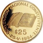 25 Pesos National Constitution Convention reverse image