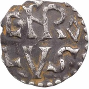 Denier - Charlemagne Amiens mint; monogram obverse image